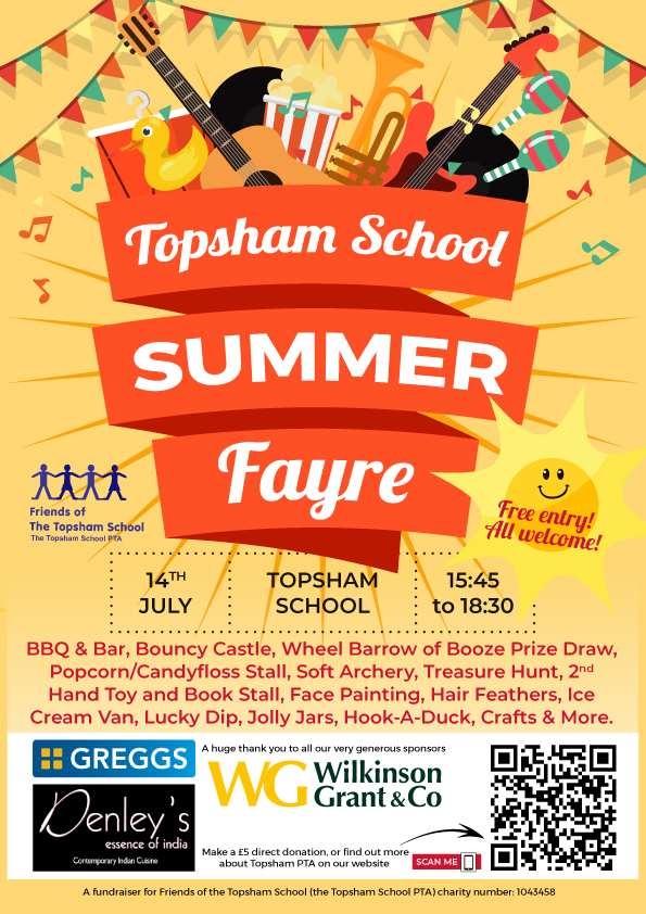 Topsham School PTA Summer Fayre Poster 2023